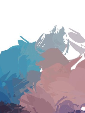 Taranmış Boyalı Soyut Arkaplan. Vahşi kaotik fırça darbeleri. Boya darbeleri. 2D İllüstrasyon. Fırça darbeli resim. 