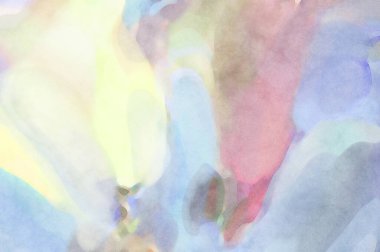 Yumuşak suluboya duvar kağıdı. Hafifçe fırçalanmış renkleri olan sanatsal bir resim. Pastel renkler arkaplana dokunmuş. Soyut duvar sanatı..