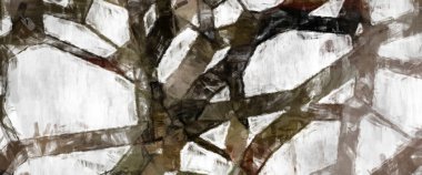 Soyut arkaplanda pürüzlü fırça darbeleri. Fırça boyası. Renkli boya darbeleri. Eşsiz duvar sanatı. Tuvaldeki modern sanat. Renkli çağdaş sanat eserleri. 