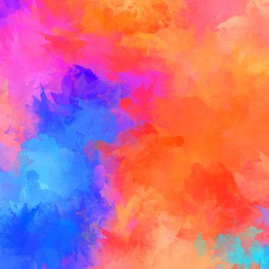 Duvar sanatı Eşsiz ve yaratıcı illüstrasyon. Fırça darbesi ile boyanmış. Renkli fırça darbelerinin soyut arkaplanı. Fırçalanmış canlı duvar kâğıdı. Boyalı sanatsal yaratım.