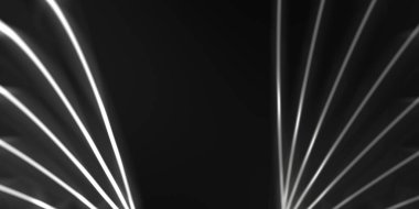 Işık dalgalarının neon renkli soyut tasarımı. Dijital arka plan ve neon ışığı parlama efekti. Parlak ışınlar duvar kağıdı.