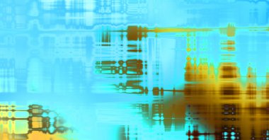 Soyut arkaplan. Yaşlanmış grunge dokusunda geometrik elementler. Farklı renk desenli grafiksel illüstrasyon.