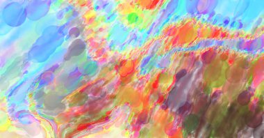 Çağdaş sanat. El yapımı resim. Modern sanat eserleri. Yüzeyde suluboya fırça darbeleriyle resim yapmak. 2D çizim. Sanatsal arkaplan resmi. Tablo üzerinde soyut resim. Renkli doku.