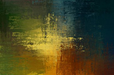 Çapraz vahşi fırça darbeleriyle arka plan. Renkli ve canlı bir tasvir. Boyalı sanat. Yaratıcı soyut resim.