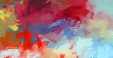 Renkli fırça darbelerinin soyut arkaplanı. fırçalanmış canlı duvar kağıdı. resmedilmiş sanat eseri. Eşsiz ve yaratıcı illüstrasyon.