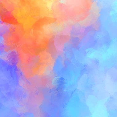 Canlı fırça darbeleriyle boyanmış. Renkli desenli resim. Fırçalanmış duvar kağıdını boya.