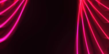 Işık dalgalarının neon renkli soyut tasarımı. Dijital arka plan ve neon ışığı parlama efekti. Parlak ışınlar duvar kağıdı.