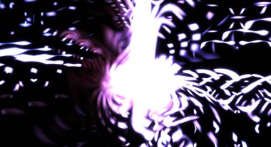 Işık parçacık izleri. Parlayan parçacıkları ve çizgileri olan ışık patlaması yıldızı. Güzel hareketli soyut ışın arkaplanı.