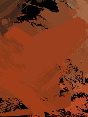 Vahşi fırça darbeleriyle yaratıcı soyut resim. Artistik fırça darbeleriyle donatılmış. Renkli ve canlı bir tasvir. Boyalı sanat.