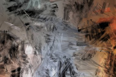 Modern sanat. Taranmış Boyalı Soyut Arkaplan. Fırça darbesi ile boyanmış. Boya darbeleri. 2B Görüntü