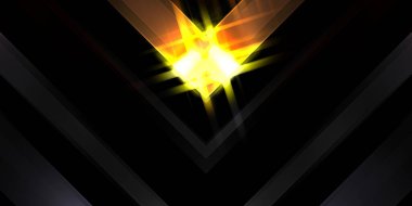 Soyut parlayan geometrik ışıklar arka planda. Fraktal simetrik grafik çizimi. Parıldayan ve parıldayan çubukları kesiştir.