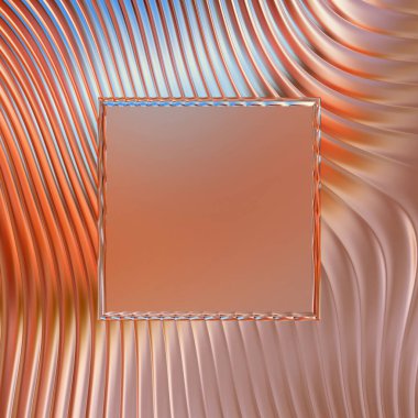 Soyut çerçeveli arkaplan. Renkli, canlı, dalgalı bir duvar kağıdı. Merkezi çerçeveli yaratıcı grafik 2d çizim. Dinamik şekilli modaya uygun sıvı örtüsü.