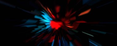 Işık parçacık izleri. Parlayan parçacıkları ve çizgileri olan ışık patlaması yıldızı. Güzel hareketli soyut ışın arkaplanı.