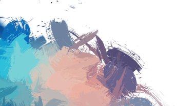 Taranmış Boyalı Soyut Arkaplan. Vahşi kaotik fırça darbeleri. Boya darbeleri. 2D İllüstrasyon. Fırça darbeli resim. 