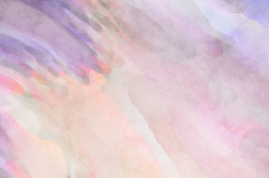 Pastel renklerde suluboya resim. Poster, duvar sanatı, afiş, kart, kitap kapağı ya da ambalaj için rahatlatıcı kompozisyonun yumuşak renkli çizimi. Modern fırça darbeleri resim.