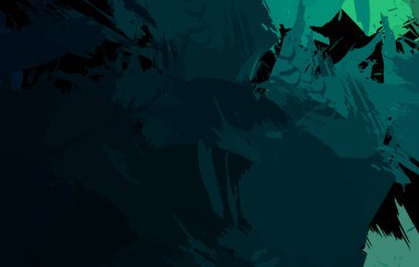 Vahşi fırça darbeleriyle yaratıcı soyut resim. Artistik fırça darbeleriyle donatılmış. Renkli ve canlı bir tasvir. Boyalı sanat.