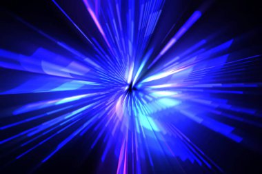 Fütürist mercek patlaması. Parlayan parçacıkları ve çizgileri olan ışık patlaması yıldızı. Güzel soyut ışın arkaplanı.