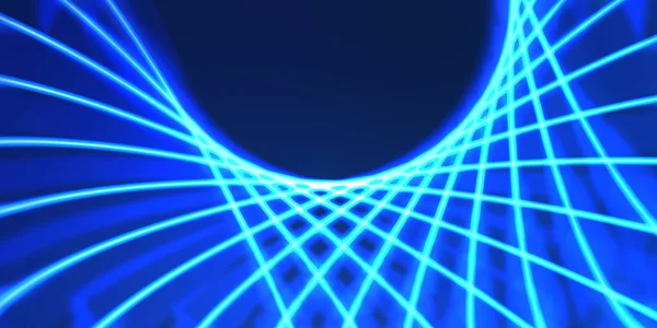 네온은 광파의 추상적 설계를 화려하게 그렸습니다 빛나는 효과를 디지털 — 스톡 사진