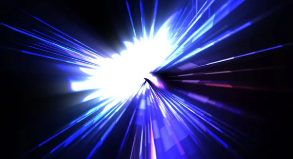 Futuristic Lens Flare Light Explosion Star Glowing Particles Lines Beautiful — Stock Photo, Image