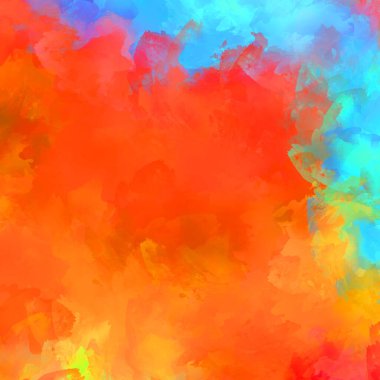 Canlı fırça darbeleriyle boyanmış. Renkli desenli resim. Fırçalanmış duvar kağıdını boya.