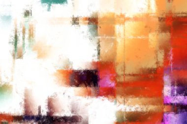 Modern sanat. Renkli çağdaş sanat eserleri. Renkli boya darbeleri. Soyut arkaplanda fırça darbeleri. Fırça boyası. Eşsiz duvar sanatı.