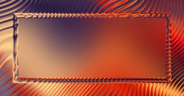 Soyut çerçeveli arkaplan. Renkli, canlı, dalgalı bir duvar kağıdı. Merkezi çerçeveli yaratıcı grafik 2d çizim. Dinamik şekilli modaya uygun sıvı örtüsü.