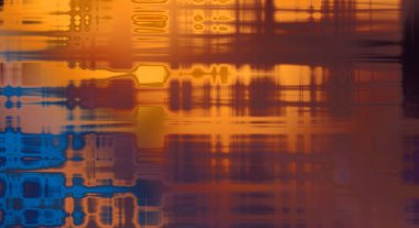 Soyut arkaplan. Yaşlanmış grunge dokusunda geometrik elementler. Farklı renk desenli grafiksel illüstrasyon.