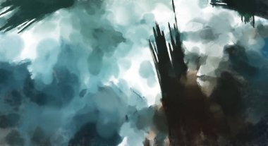 El yapımı sürreal soyut desenli suluboya. Modern sanatsal resim. 2D çizim. Arkaplan boyası karışımı. Yaratıcı duvar sanatı. Çağdaş sanat