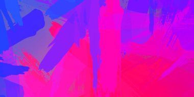 Renkli fırça darbelerinin soyut arkaplanı. Fırçalanmış canlı duvar kâğıdı. Resmedilmiş sanatsal bir eser. Eşsiz ve yaratıcı illüstrasyon. Fırça darbesi ile boyanmış. Duvar sanatı.