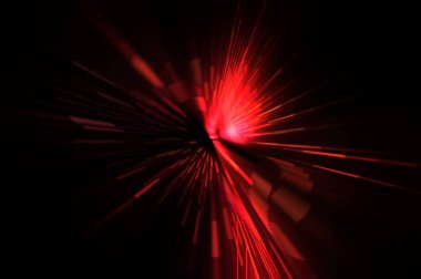 Fütürist mercek patlaması. Parlayan parçacıkları ve çizgileri olan ışık patlaması yıldızı. Güzel soyut ışın arkaplanı.