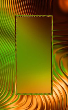 Soyut çerçeveli arkaplan. Renkli, canlı, dalgalı bir duvar kağıdı. Merkezi çerçeveli yaratıcı grafik 2d çizim. Dinamik şekilli modaya uygun sıvı örtüsü.