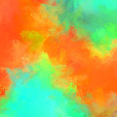 Canlı fırça darbeleriyle boyanmış. Renkli desenli resim. Fırçalanmış duvar kağıdını boya.