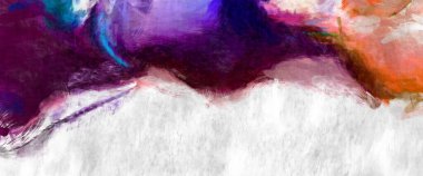 Soyut arkaplanda pürüzlü fırça darbeleri. Fırça boyası. Renkli boya darbeleri. Eşsiz duvar sanatı. Tuvaldeki modern sanat. Renkli çağdaş sanat eserleri. 