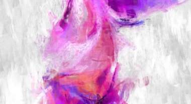 Soyut arkaplanda pürüzlü fırça darbeleri. Fırça boyası. Renkli boya darbeleri. Eşsiz duvar sanatı. Tuvaldeki modern sanat. Renkli çağdaş sanat eserleri. 