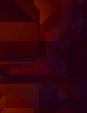 Renkli ve canlı geometrik şekiller katmanları var. Bir teknoloji planının dijital illüstrasyonu. Gelecekçi tasarım şablonu.