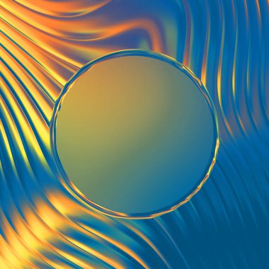 Soyut çerçeveli arkaplan. Renkli, canlı, dalgalı bir duvar kağıdı. Merkezi çerçeveli yaratıcı grafik 2d çizim. Dinamik şekilli modaya uygun sıvı örtüsü.