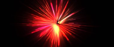 Fütürist mercek patlaması. Parlayan parçacıkları ve çizgileri olan ışık patlaması yıldızı. Güzel soyut ışın arkaplanı.