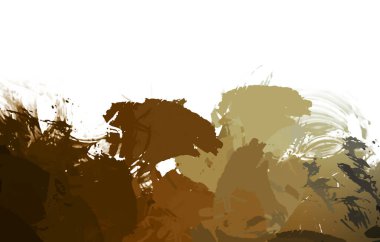 Taranmış Boyalı Soyut Arkaplan. Vahşi kaotik fırça darbeleri. Boya darbeleri. 2D İllüstrasyon. Fırça darbeli resim. 