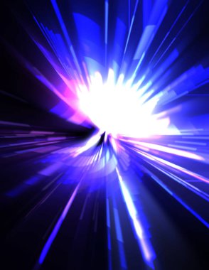 Fütürist mercek patlaması. Parlayan parçacıkları ve çizgileri olan ışık patlaması yıldızı. Güzel soyut ışın arkaplanı.