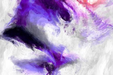 Soyut arkaplanda pürüzlü fırça darbeleri. Fırça boyası. Renkli boya darbeleri. Eşsiz duvar sanatı. Tuvaldeki modern sanat. Renkli çağdaş sanat eserleri. 