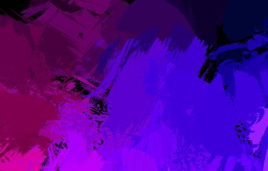 Vahşi fırça darbeleriyle yaratıcı soyut resim. Artistik fırça darbeleriyle donatılmış. Renkli ve canlı bir tasvir. Boyalı sanat.