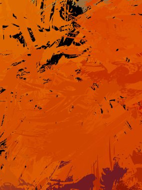 Vahşi fırça darbeleriyle yaratıcı soyut resim. Artistik fırça darbeleriyle donatılmış. Renkli ve canlı bir tasvir. Boyalı sanat.