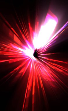 Fütürist mercek patlaması. Parlayan parçacıkları ve çizgileri olan ışık patlaması yıldızı. Güzel soyut ışın arkaplanı.