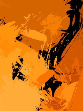 Vahşi fırça darbeleriyle yaratıcı soyut resim. Artistik fırça darbeleriyle donatılmış. Renkli ve canlı bir tasvir. Boyalı sanat.