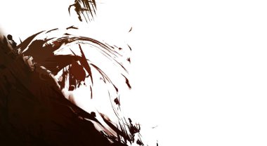 Taranmış Boyalı Soyut Arkaplan. Vahşi kaotik fırça darbeleri. Boya darbeleri. 2D İllüstrasyon. Fırça darbeli resim. 