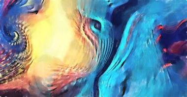 Modern sanat. Renkli çağdaş sanat eserleri. Renkli boya darbeleri. Soyut arkaplanda fırça darbeleri. fırça boyası.