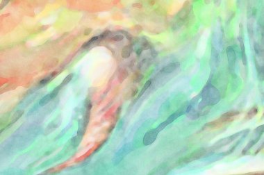 2D çizim. Sanatsal arkaplan resmi. Tablo üzerinde soyut resim. Çağdaş sanat. El yapımı resim. Renkli doku. Modern sanat eserleri. Yüzeyde suluboya fırça darbeleriyle boyama.