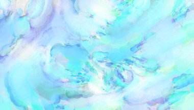 Alkol mürekkebini andıran rahatlatıcı fırça darbelerinin modern resmi. Poster, duvar sanatı, afiş, kart, kitap kapağı veya ambalaj için pastel renkli suluboya resim.