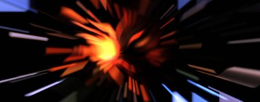 Işık parçacık izleri. Parlayan parçacıkları ve çizgileri olan ışık patlaması yıldızı. Güzel hareketli soyut ışın arkaplanı.