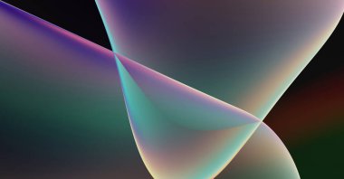 Soyut arkaplan. Değişken renk değişim dalgaları, dinamik hareketlerle. Işık dalgalarının neon renkli soyut tasarımı. Duvar kağıdı, afiş, arkaplan, kart, kitap illüstrasyonu, web sitesi.